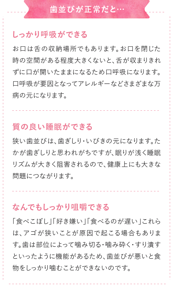 歯並びが正常だと